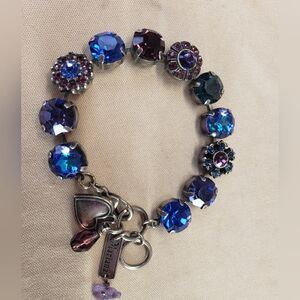 Mariana Purple Blue Watermelon Swarovski Crystal Silver Tone Bracelet